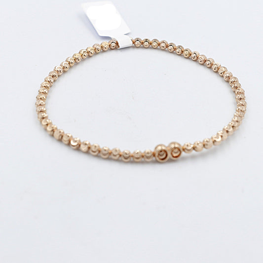 Rose Gold Plated pn Stg Silver Bracelet stretchy IRA213