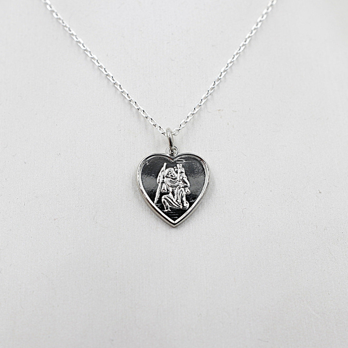 Stg silver Heart Saint Christopher Pendent SSTCH203
