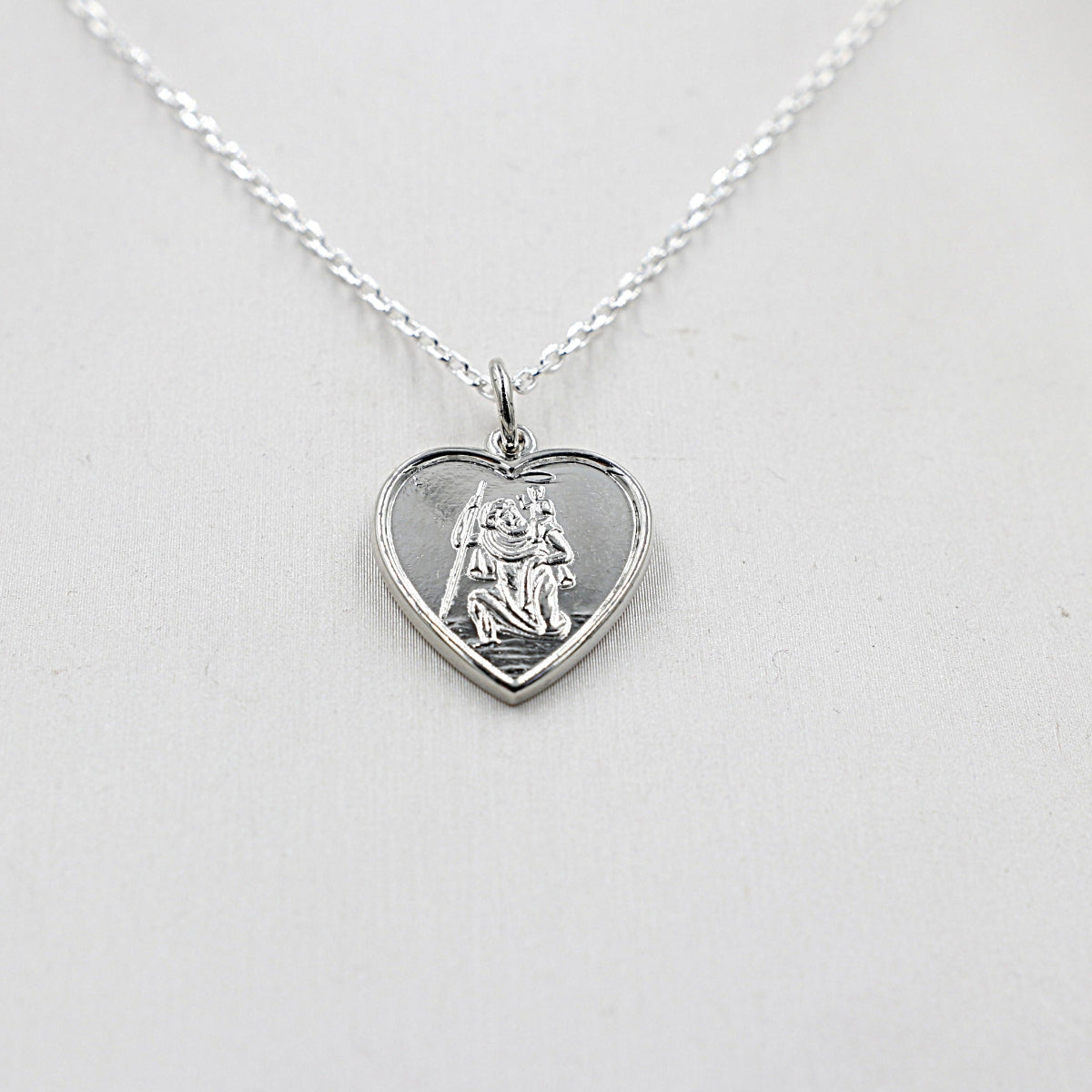 Stg silver Heart Saint Christopher Pendent SSTCH203