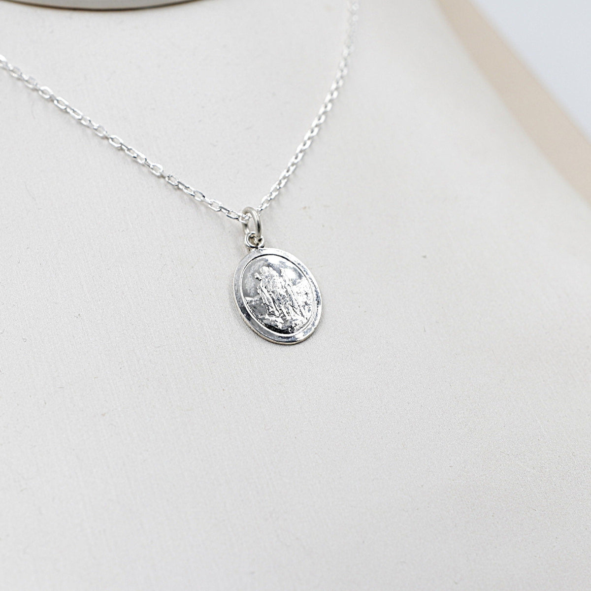 Stg silver Oval Saint Christopher Pendent SSTCH69