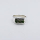 Stg Silver Ring with Greenstone ALX200