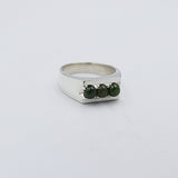 Stg Silver Ring with Greenstone ALX200
