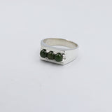 Stg Silver Ring with Greenstone ALX200