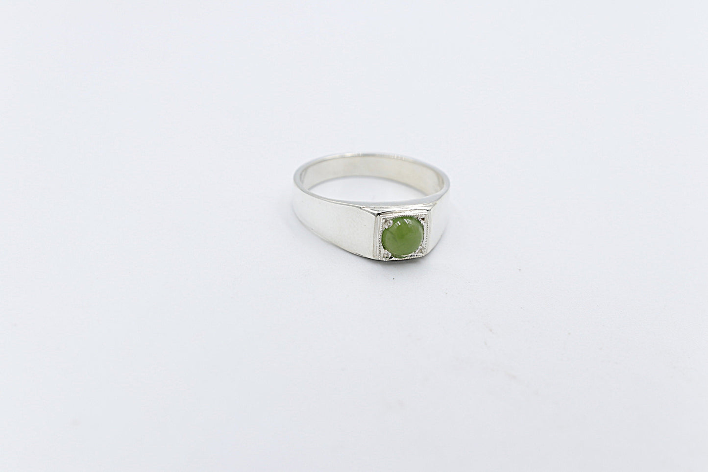 Stg Silver Ring with Greenstone ALX188