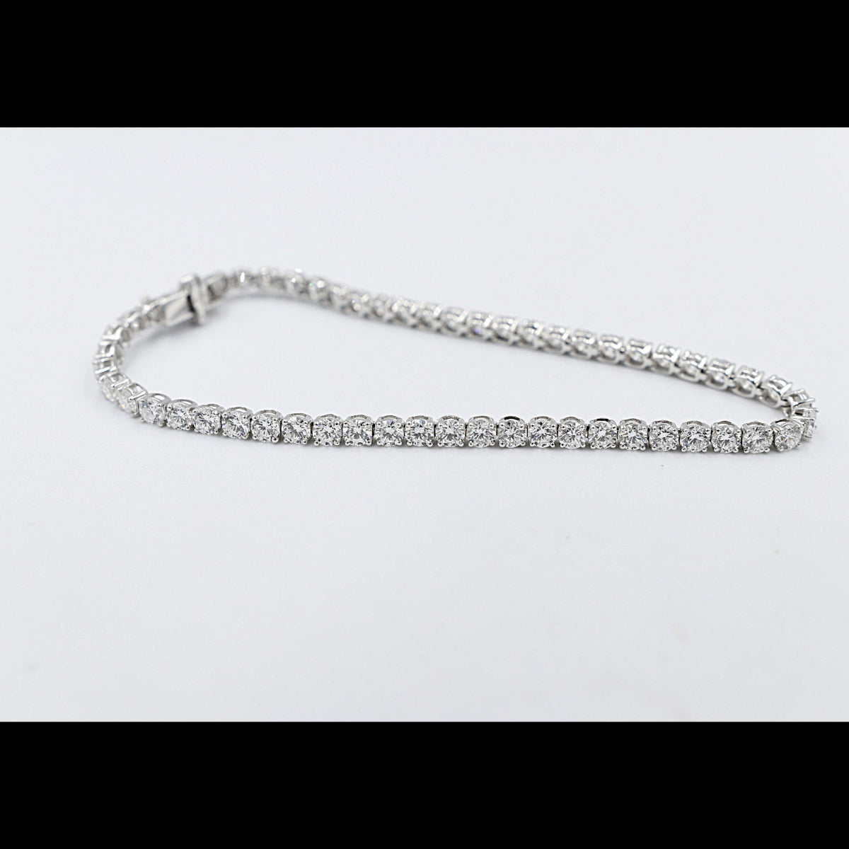 10K White Gold Tennis Bracelet with Lab Diamonds 5.92ct