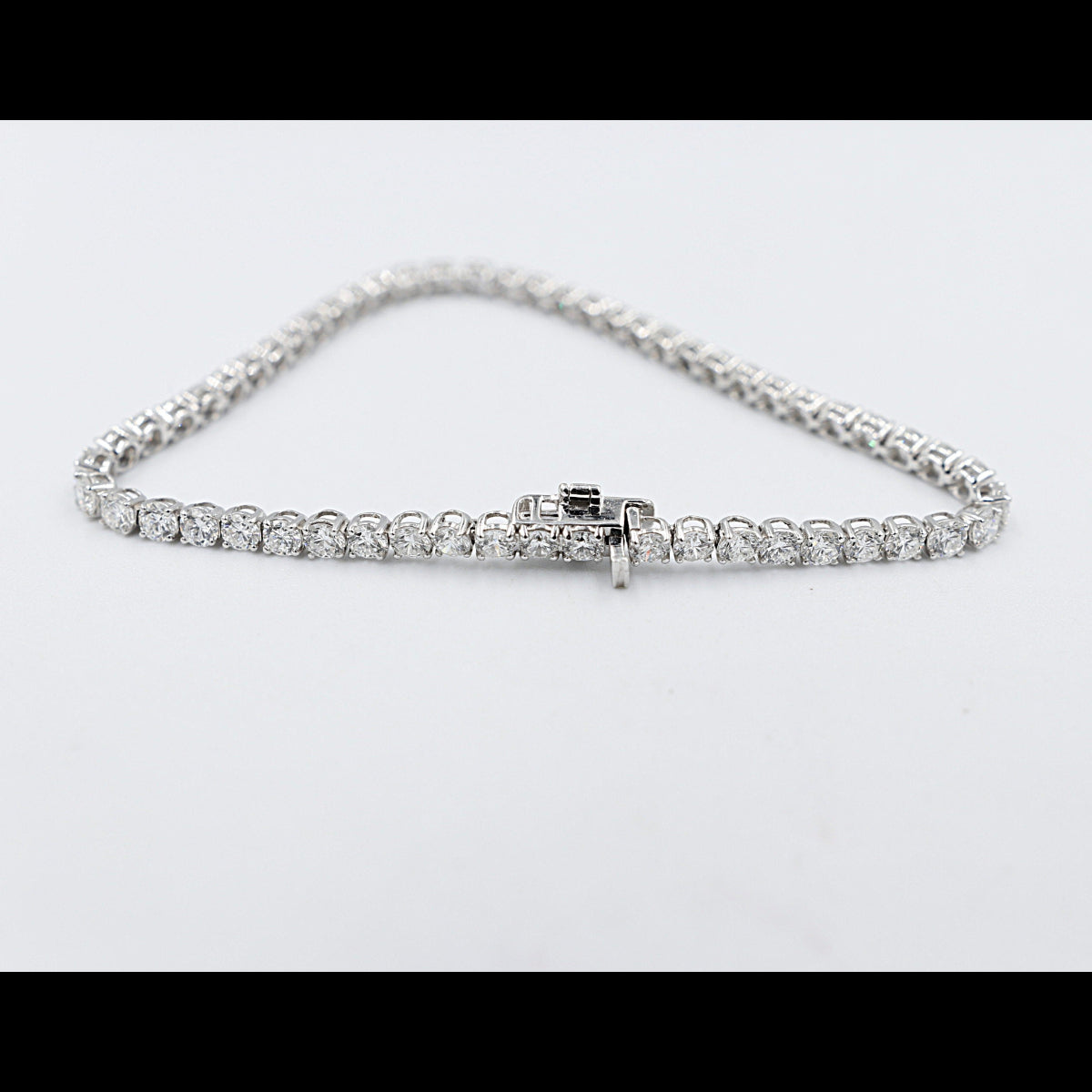 10K White Gold Tennis Bracelet with Lab Diamonds 5.92ct