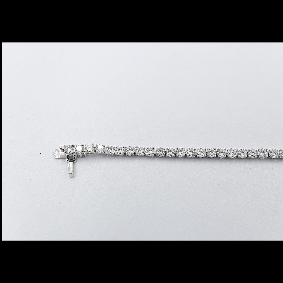 10K White Gold Tennis Bracelet with Lab Diamonds 5.92ct