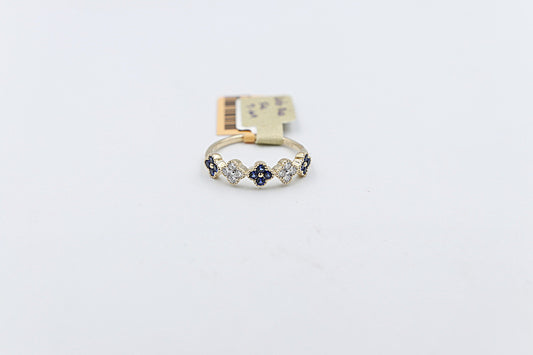 10K Yellow Gold Lab Diamond and Blue Sapphire LGR47182