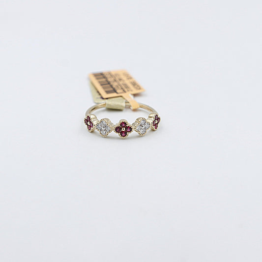10K Yellow Gold Lab Diamond and Ruby LGR47182