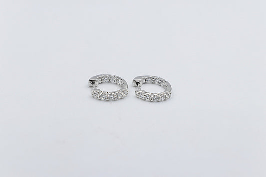 10k White Gold Lab Diamond Huggies TDW 1ct LGE47351