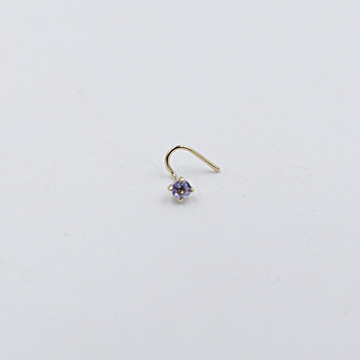 9ct Gold Genuine Tanzanite Nose Stud 2mm