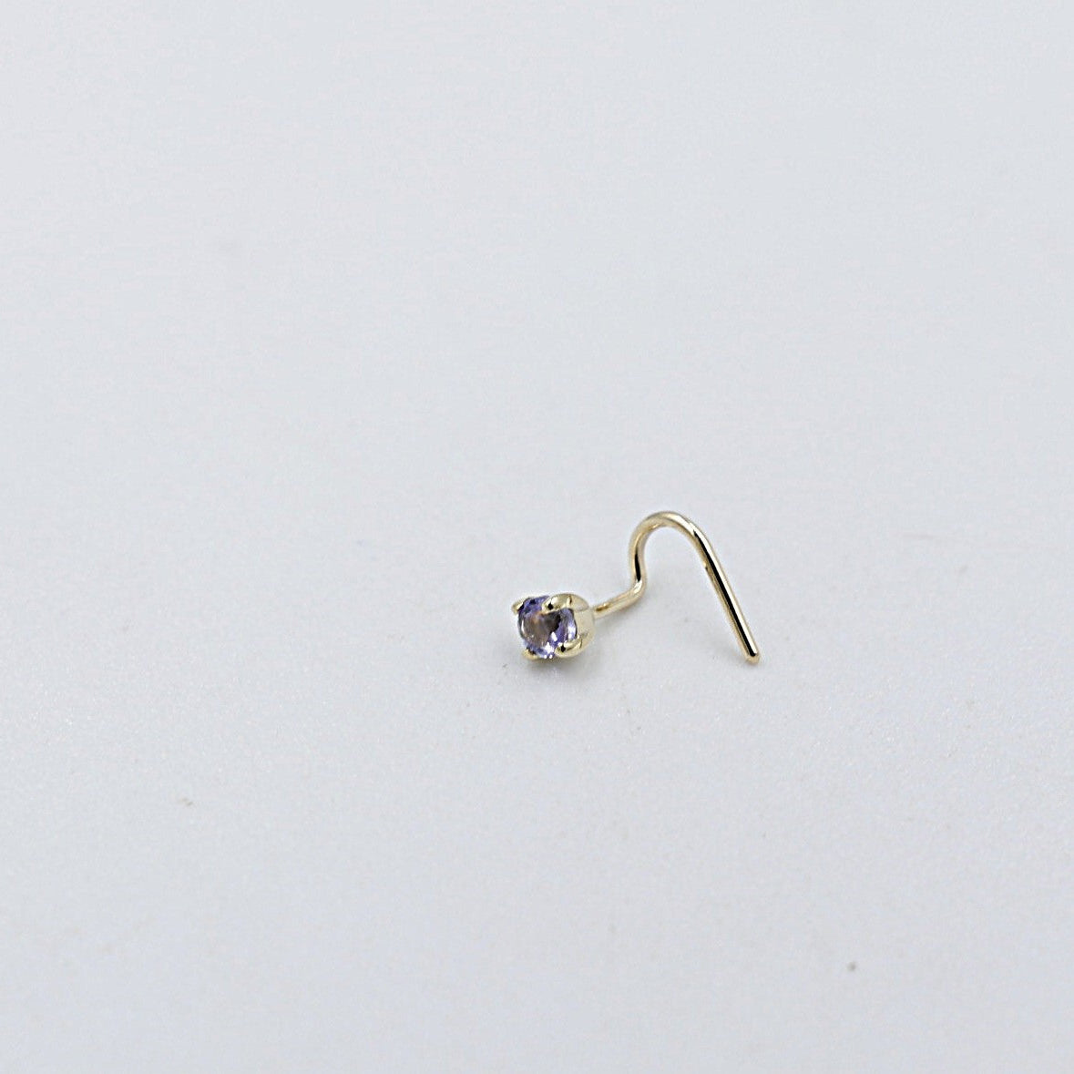 9ct Gold Genuine Tanzanite Nose Stud 2mm