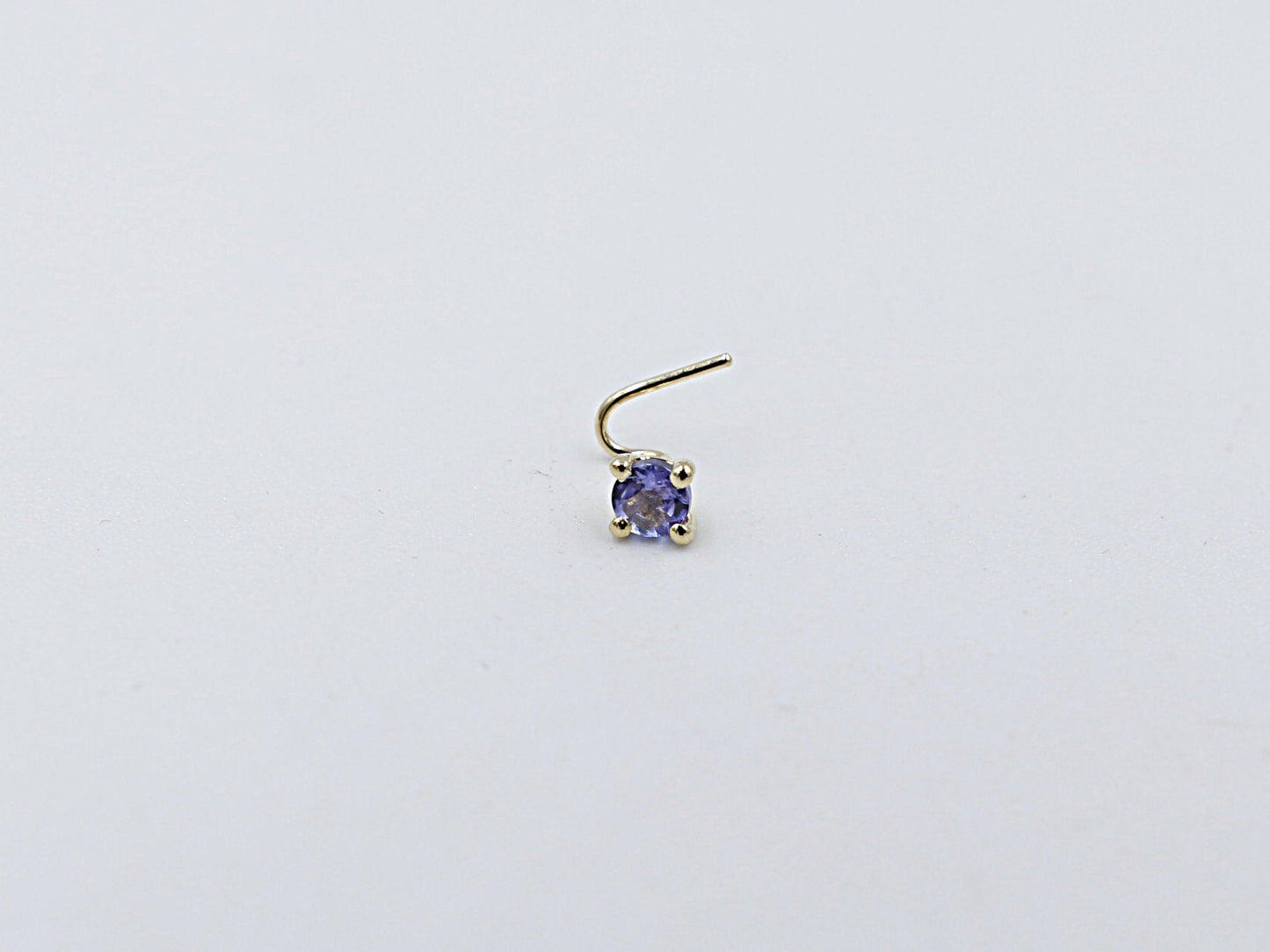 9ct Gold Genuine Tanzanite Nose Stud 3mm