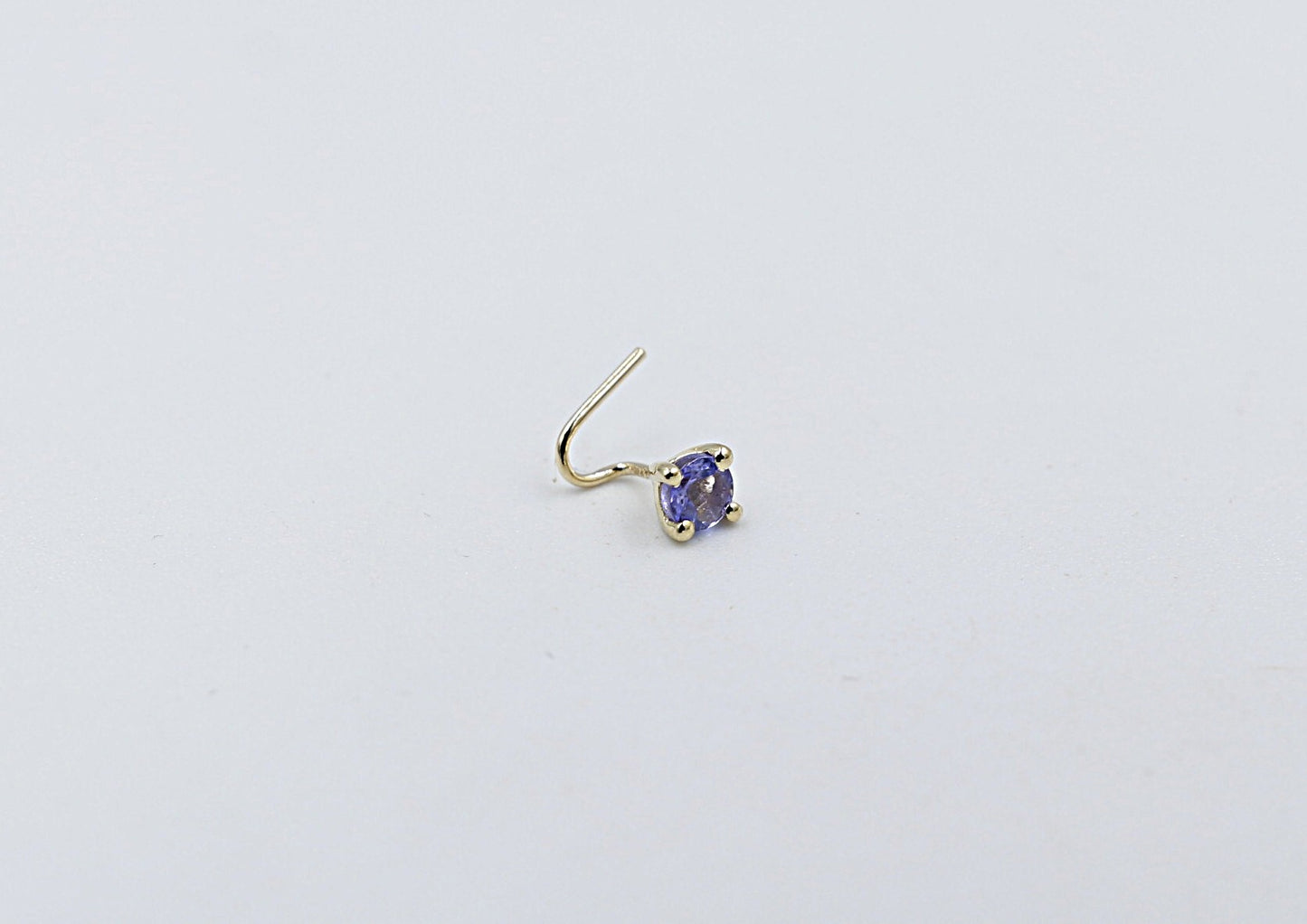 9ct Gold Genuine Tanzanite Nose Stud 3mm