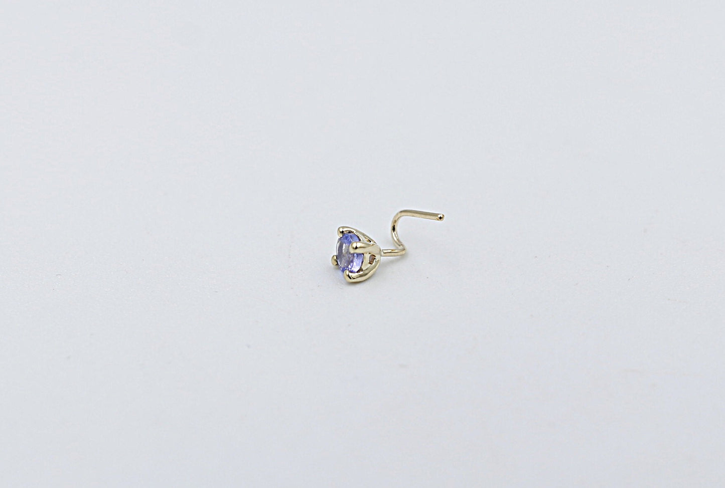 9ct Gold Genuine Tanzanite Nose Stud 3mm