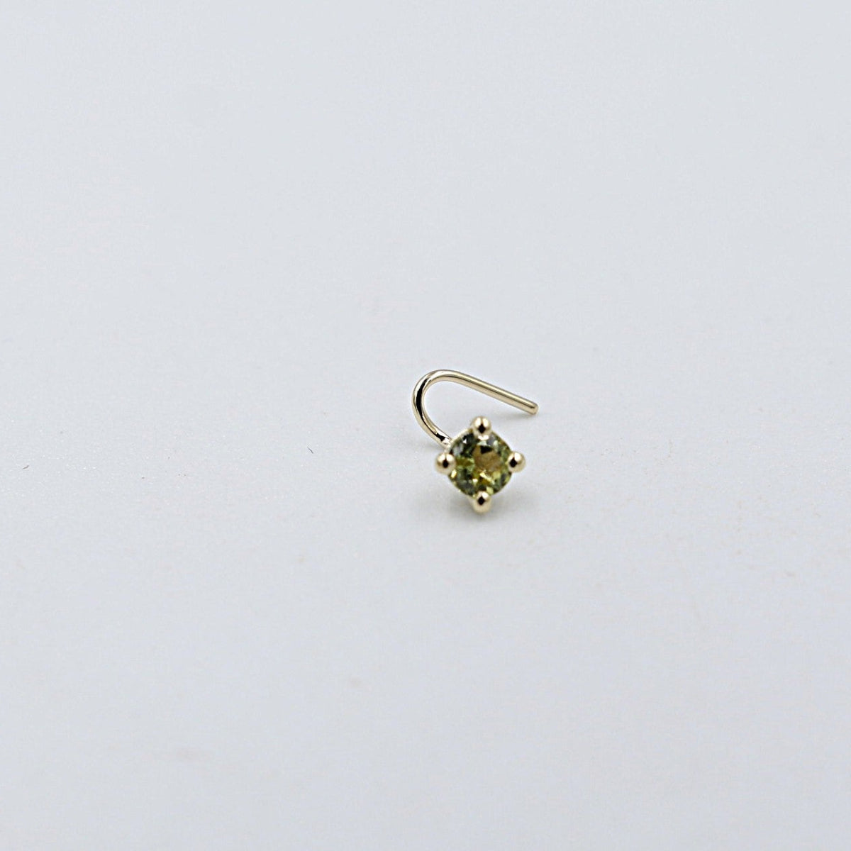 9ct Gold Genuine Peridot Nose Stud 3mm