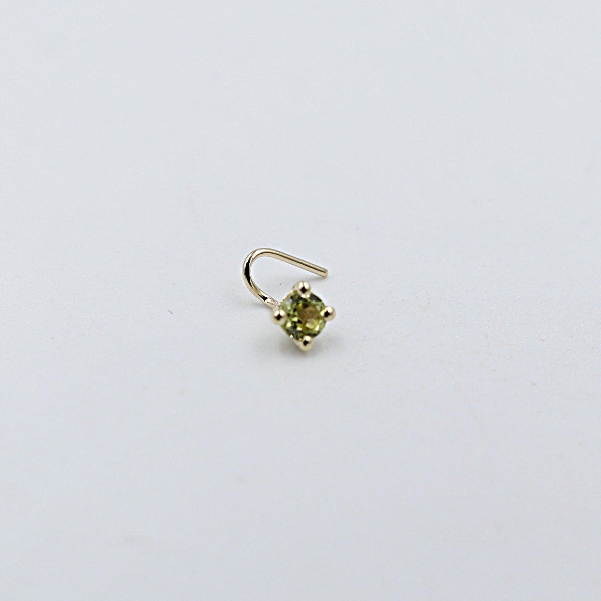 9ct Gold Genuine Peridot Nose Stud 3mm