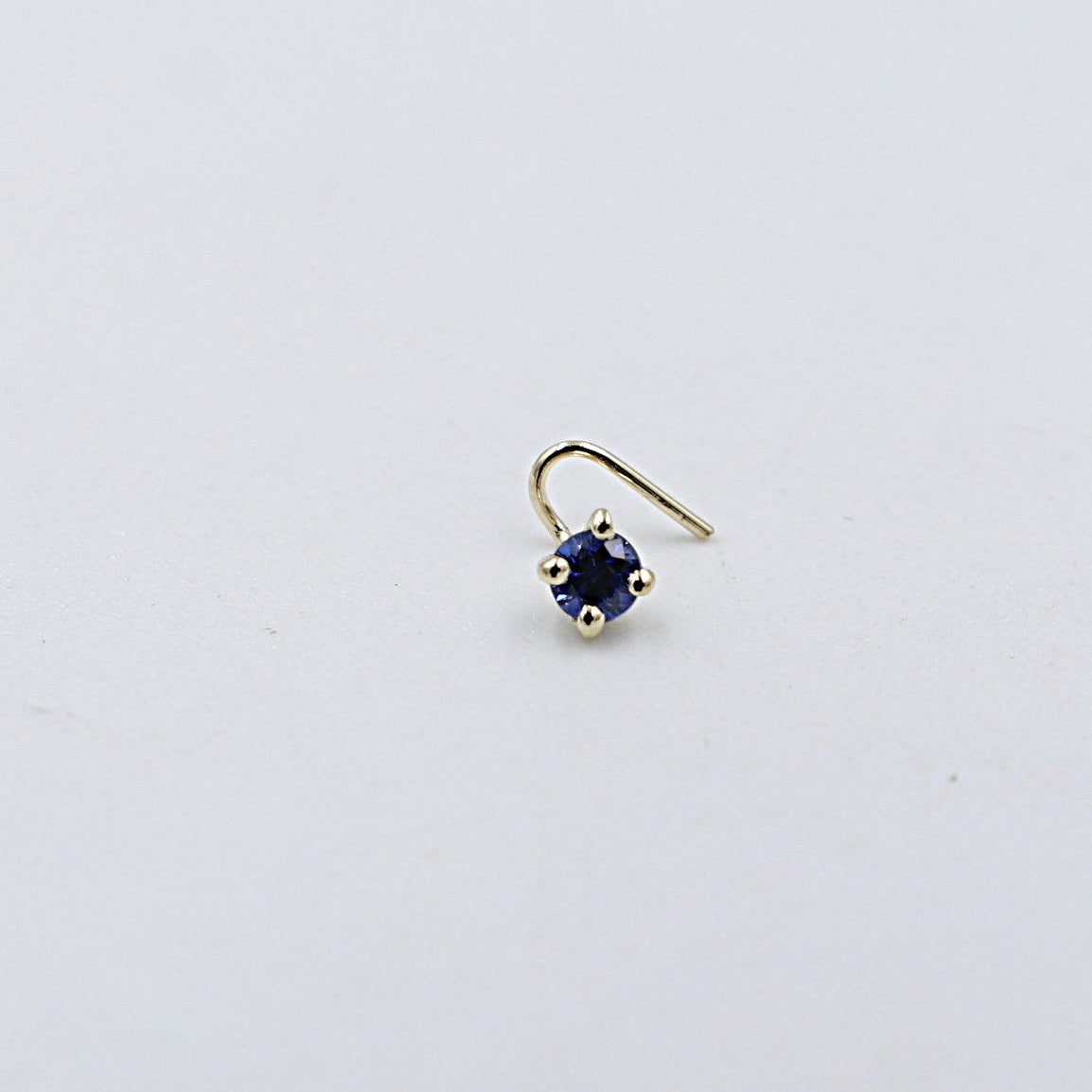 9ct Gold Genuine Ceylon Sapphire Nose Stud 3mm
