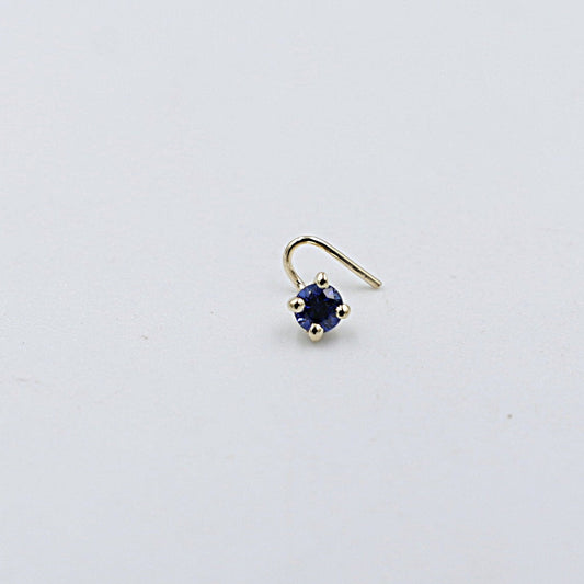 9ct Gold Genuine Ceylon Sapphire Nose Stud 3mm