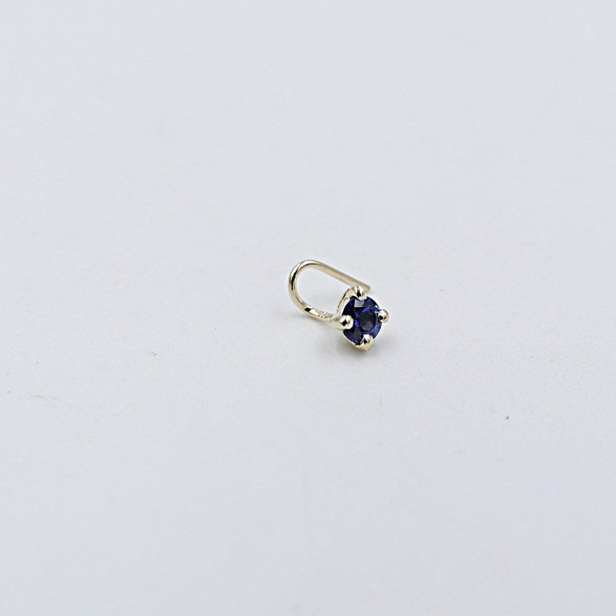 9ct Gold Genuine Ceylon Sapphire Nose Stud 3mm