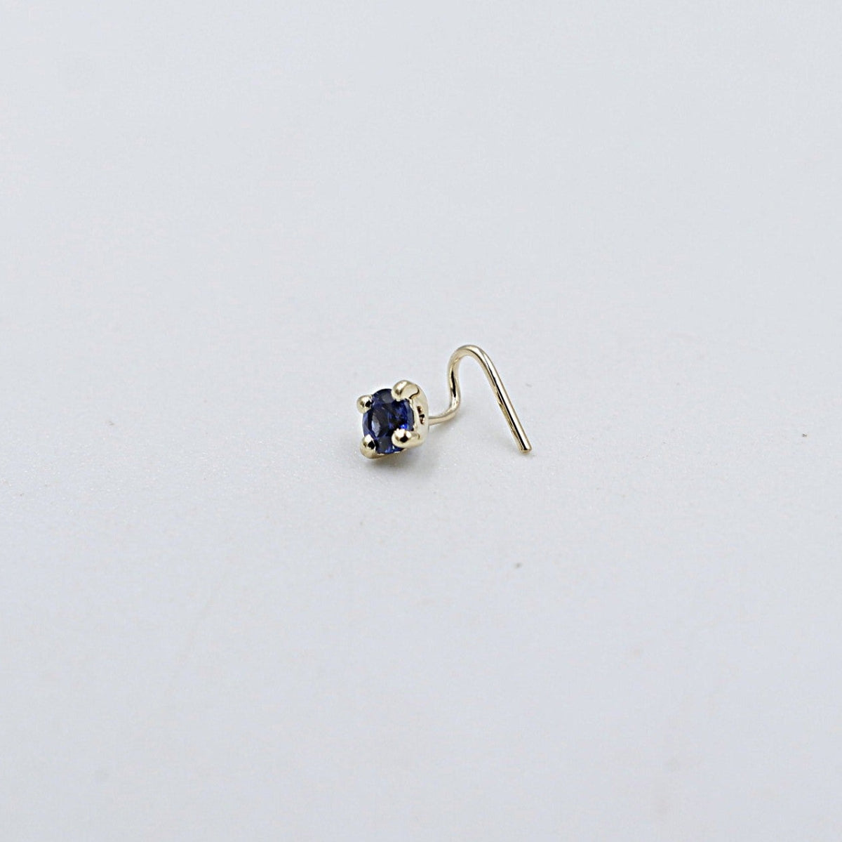 9ct Gold Genuine Ceylon Sapphire Nose Stud 3mm