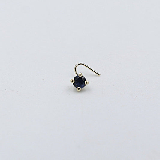 9ct Gold Genuine Sapphire Nose Stud 3mm