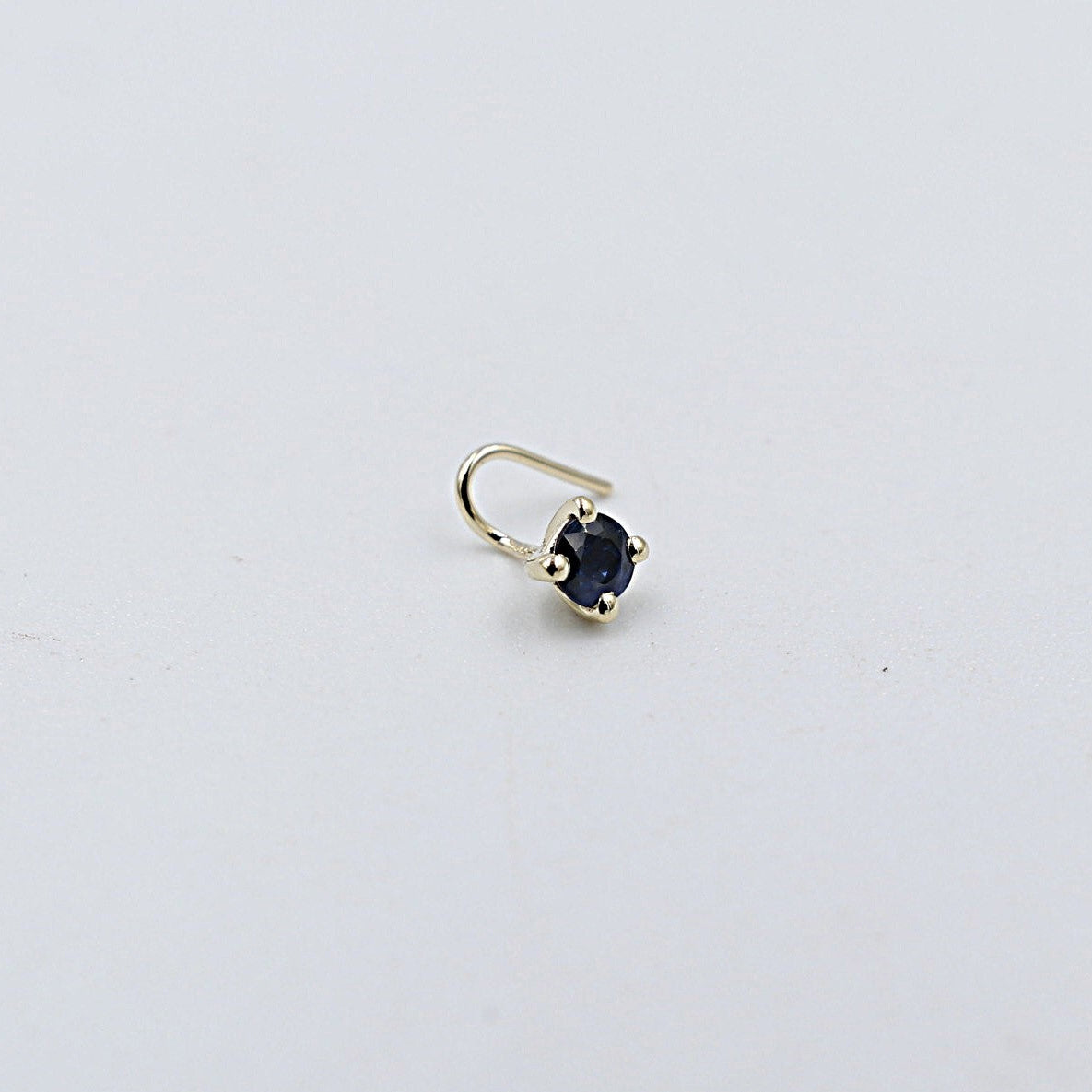 9ct Gold Genuine Sapphire Nose Stud 3mm