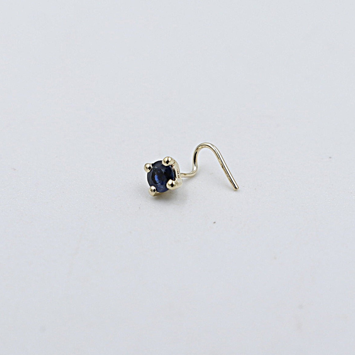 9ct Gold Genuine Sapphire Nose Stud 3mm