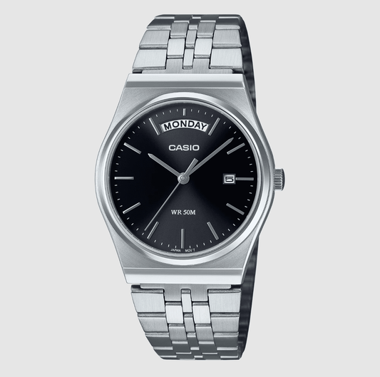 Casio Analogue Retro Black/Silver Watch - MTPB146D-1A
