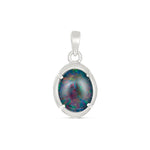 Stg Silver  Marcelle Oval 11x9mm Triplet Opal Pendant