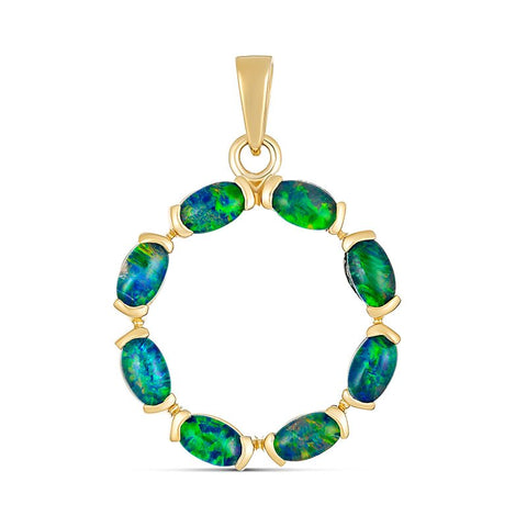 9ct Gold Margot Oval Triplet Opal Pendant