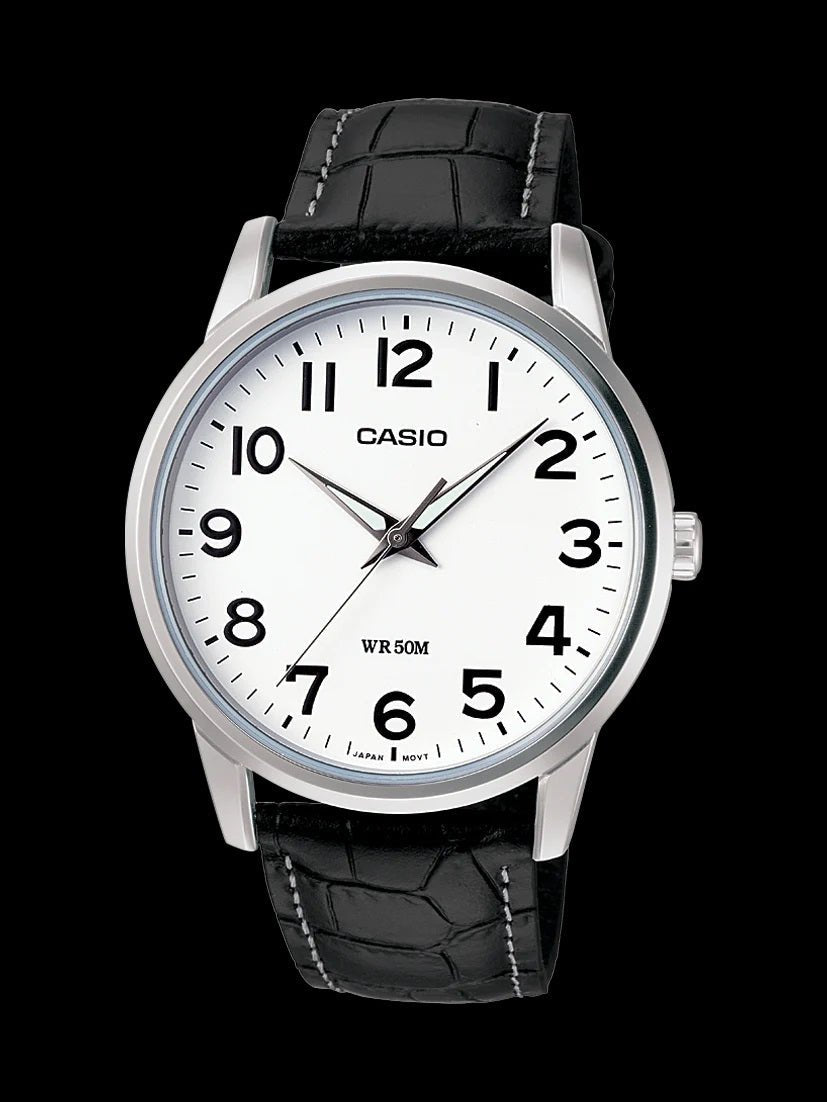 Casio Full Figure Analogue Leather Strap Watch MTP1303L-7B