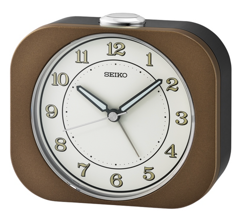 Seiko Brown Bedside Alarm Clock - QHE195-B