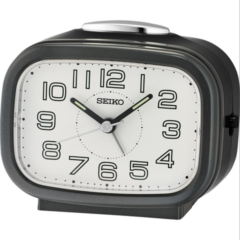 Seiko Black/White Bedside Alarm Clock - QHK060-K
