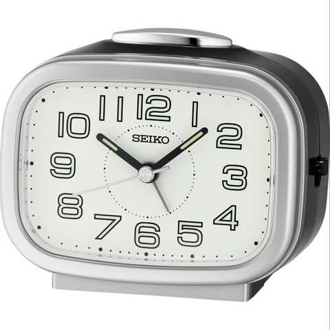 Seiko Silver/White Bedside Alarm Clock - QHK060-S