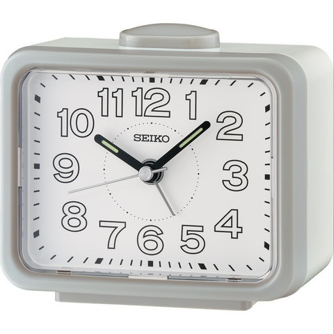 Seiko Grey/White Bedside Alarm Clock - QHK061-N