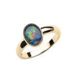 9ct Gold Georgette Oval Triplet Opal Bezel Set Ring