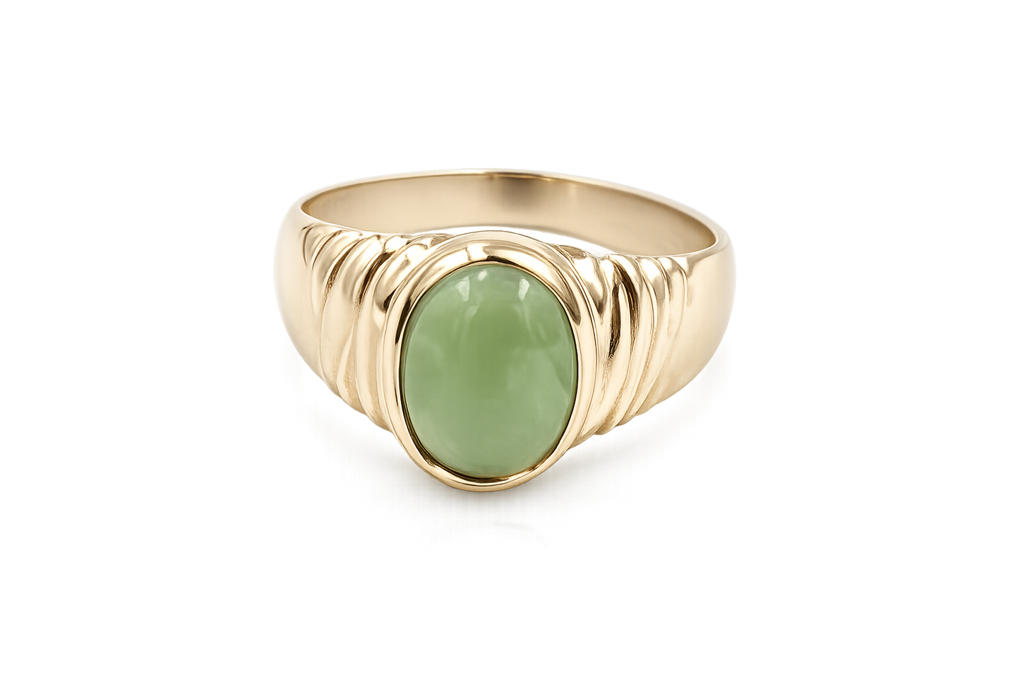 9ct Gold New Zealand Greenstone Ring REP155