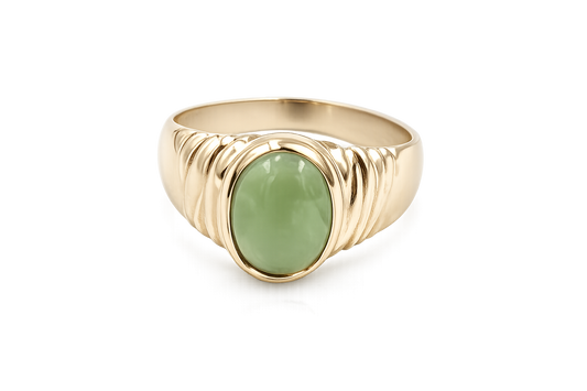9ct Gold New Zealand Greenstone Ring REP155