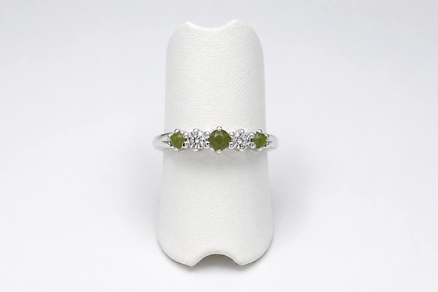 Stg Silver Greenstone set Ring ALXNO