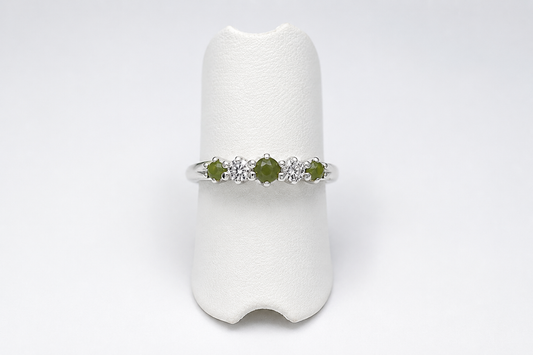 Stg Silver Greenstone set Ring ALXNO