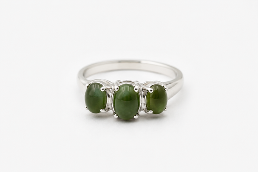Stg Silver Greenstone set Ring ALX411