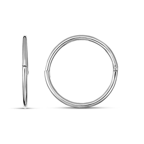 Stg Silver Solid Hinged Sleepers 14mm SLE001-14A