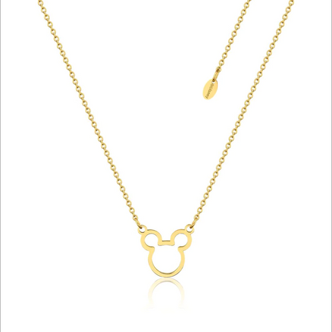 Disney - Mickey Mouse Outline Gold Necklace - SPN020G