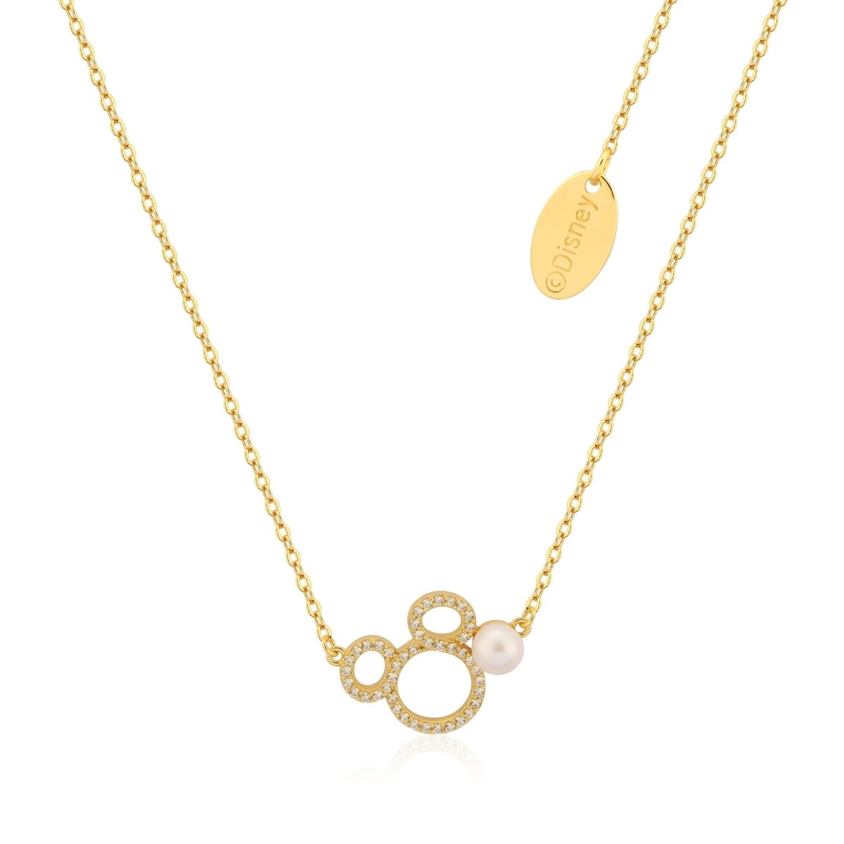 Disney Precious Metal Mickey Mouse Pearl CZ Necklace - SSDN088