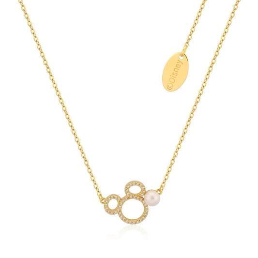 Disney Precious Metal Mickey Mouse Pearl CZ Necklace - SSDN088