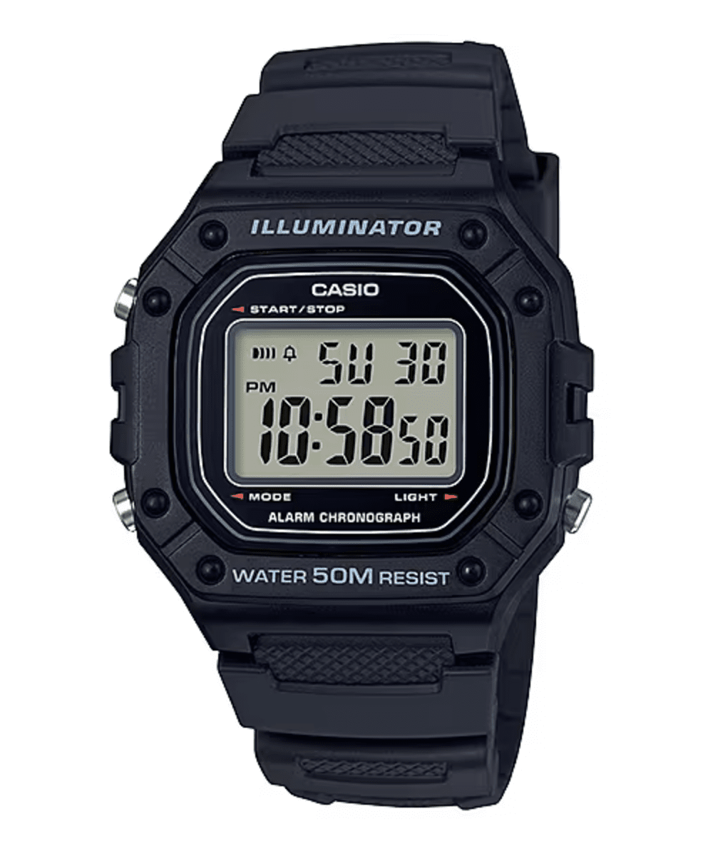Casio Black Digital 50m WR Watch - W218H-1A