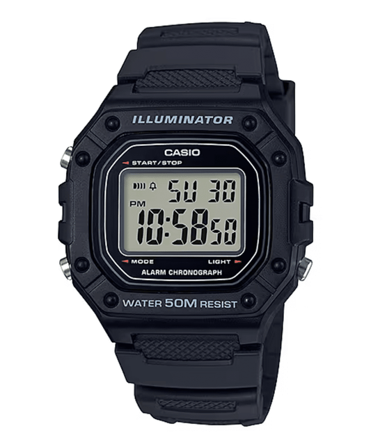 Casio Black Digital 50m WR Watch - W218H-1A