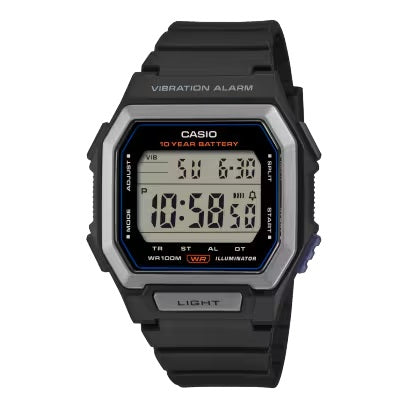 Casio Black Digital Vibrate Alarm Watch - W738H-1AV