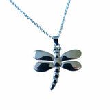 Stg SIlver Dragonfly Pendant on sterling silver chain XP110